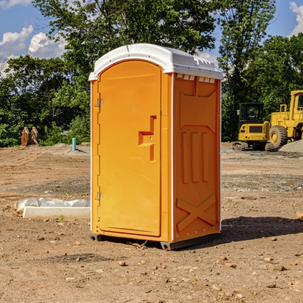 can i customize the exterior of the porta potties with my event logo or branding in Henryville IN